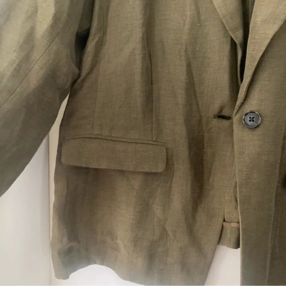 NWOT J. Crew Willa Linen Cupro Blazer in Moss Green size 20 - Picture 4 of 6